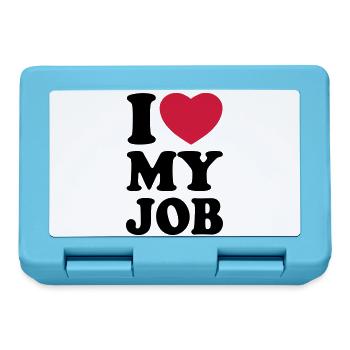 I love my job - Ich liebe meinen Job - Brotdose - Saphirblau - Vorne