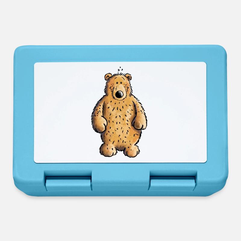 Dicker Braunbär - Bär - Teddy - Comic - Brotdose - Saphirblau