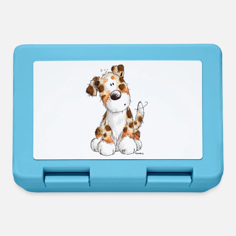 Süßer Australian Shepherd - Hund - Aussie - Comic - Brotdose - Saphirblau