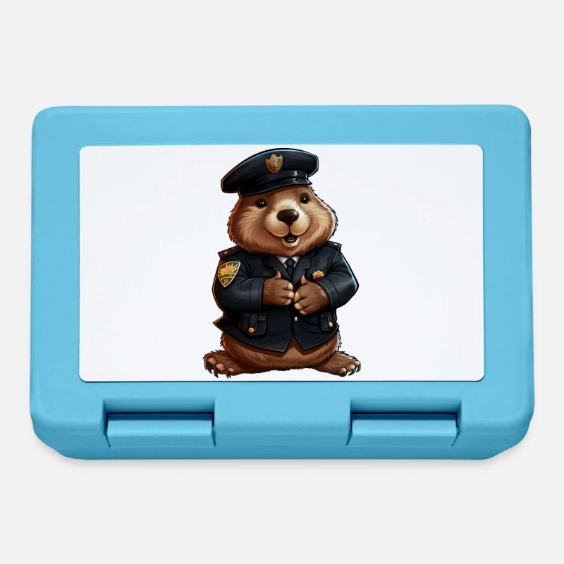 Biber Polizei - Brotdose - Saphirblau