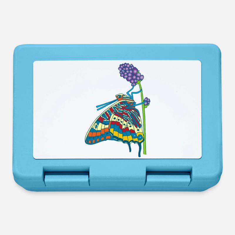 Papillon et nature - Boîte à goûter - bleu saphir