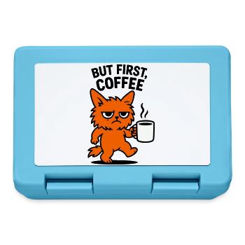 But first coffee cat - Brotdose - Saphirblau - Vorne