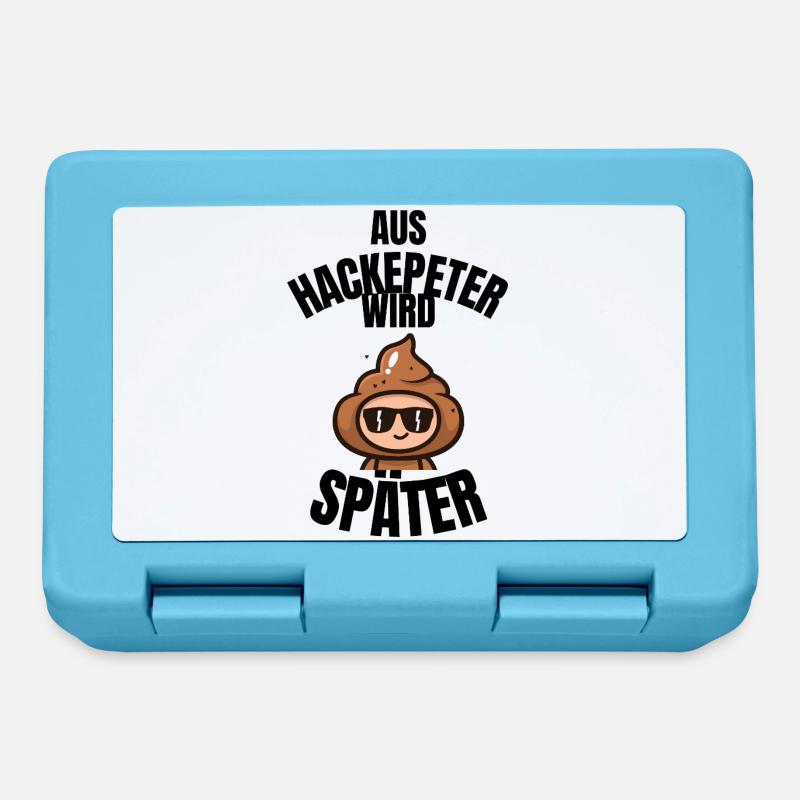 Hackepeter wird später – Fun Cartoon - Brotdose - Saphirblau