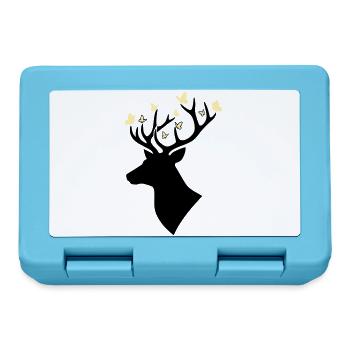 Jaune papillon tête de cerf - Boîte à goûter - bleu saphir - Devant