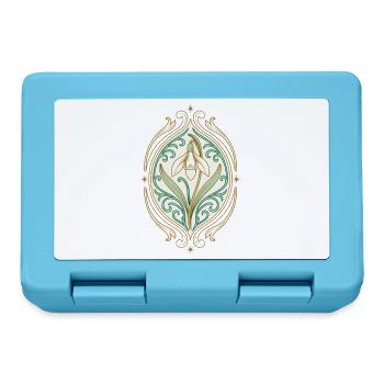 Jugendstil Iris Ornament - Brotdose - Saphirblau - Vorne