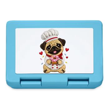 Mops Hund süßer Mops niedlicher Mops - Brotdose - Saphirblau - Vorne