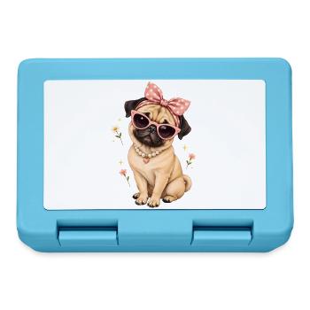 Mops Hund süßer Mops niedlicher Mops - Brotdose - Saphirblau - Vorne