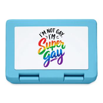 I´m not Gay I´m Supergay - Schwul - Lesbisch - LGB - Brotdose - Saphirblau - Vorne