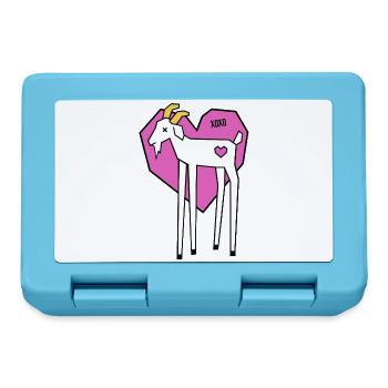 XOXO Ziege Herz | Edgy Pop Art GOAT Liebe - Brotdose - Saphirblau - Vorne