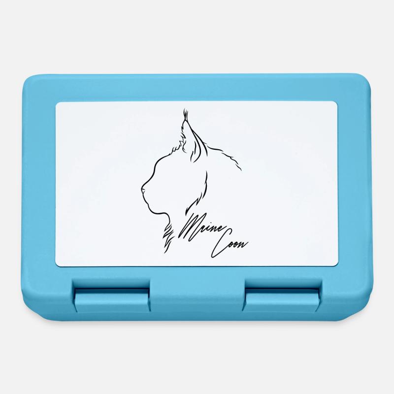 Maine Coon Profil Chats Chat Wilsigns - Boîte à goûter - bleu saphir