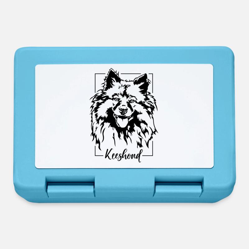 Keeshond Hundeportrait Hund Hunde Wilsigns - Brotdose - Saphirblau