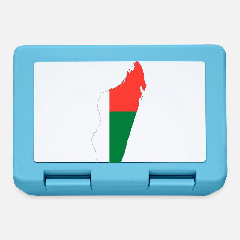 Madagascar carte drapeau drapeau - Boîte à goûter - bleu saphir