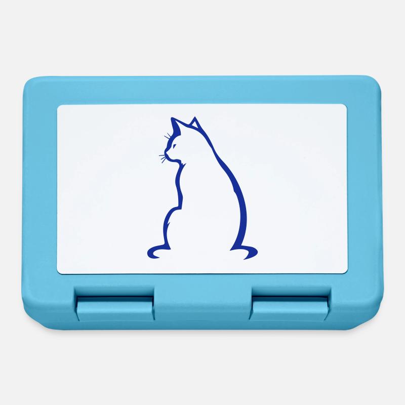 Chat - Boîte à goûter - bleu saphir
