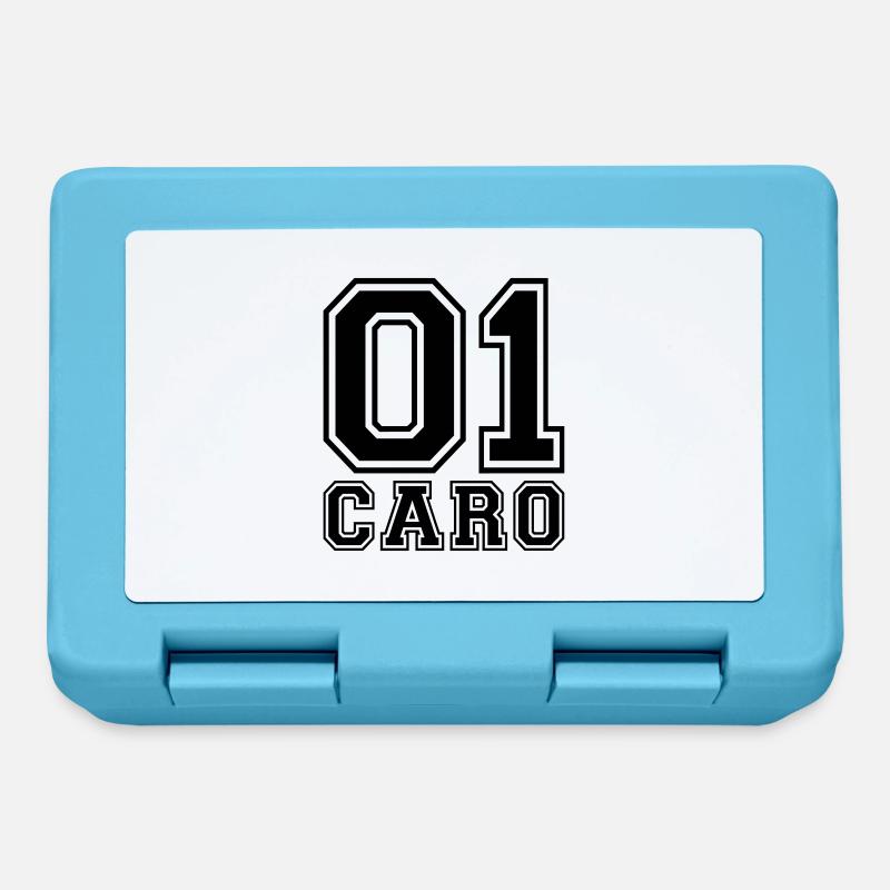 Caro - Nom - Boîte à goûter - bleu saphir