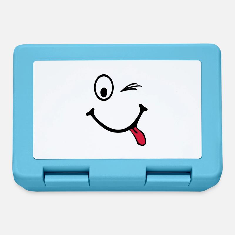 smiley - Boîte à goûter - bleu saphir