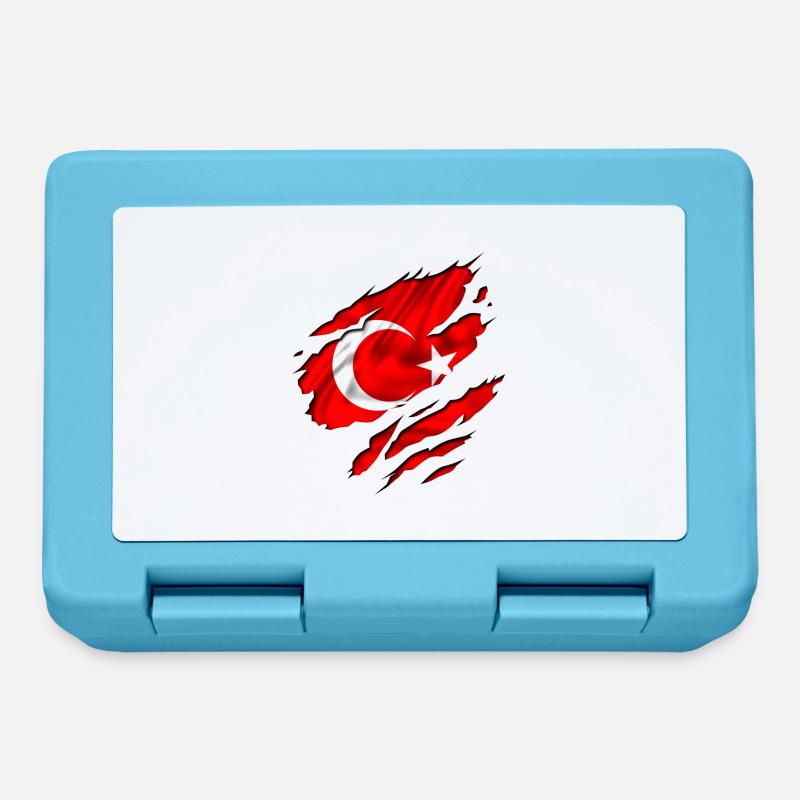 drapeau turc türkiye - Boîte à goûter - bleu saphir