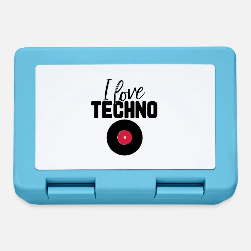 J'adore la techno - Boîte à goûter - bleu saphir