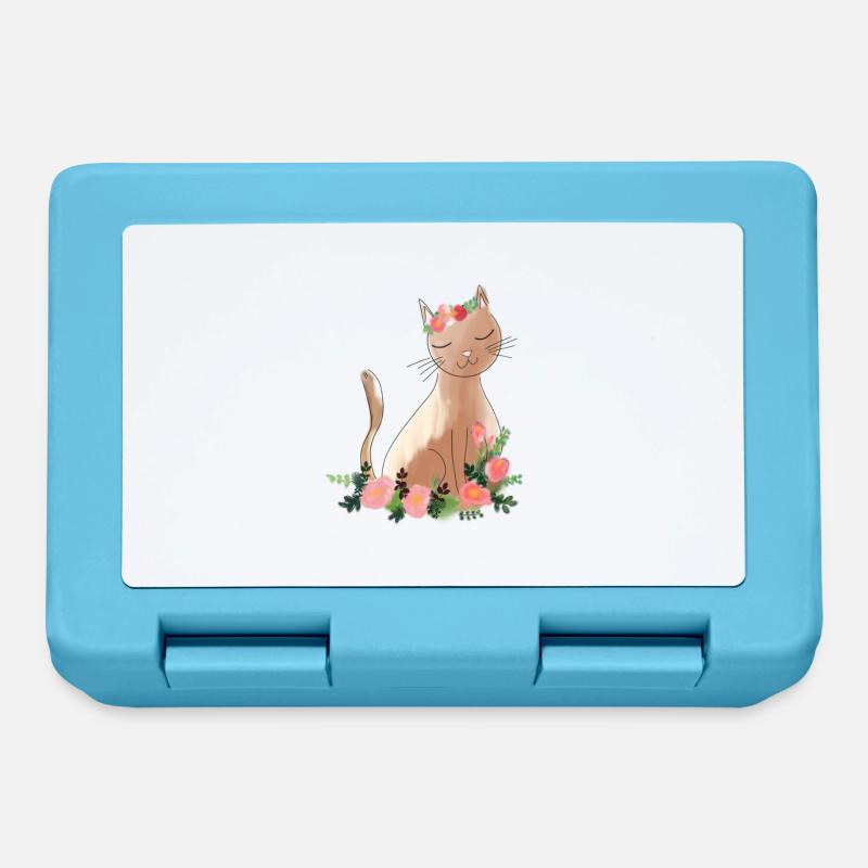 chat - Boîte à goûter - bleu saphir