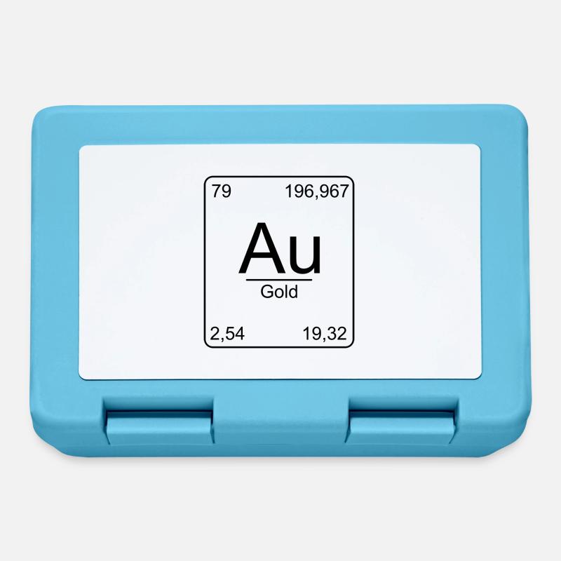 Gold, Periodic Table, Chemistry, Physics, Element - Lunchbox - sapphire blue
