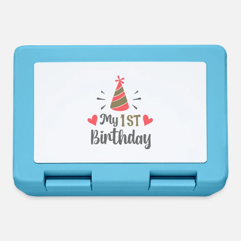 Mon 1er anniversaire - Boîte à goûter - bleu saphir