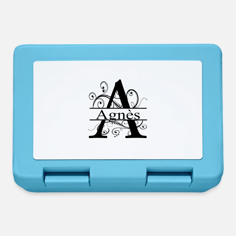 Monogram with the first name Agnès - Lunchbox - sapphire blue