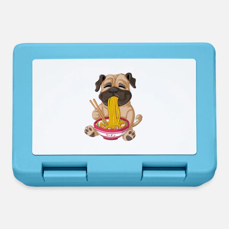 Mops isst Ramen - Brotdose - Saphirblau