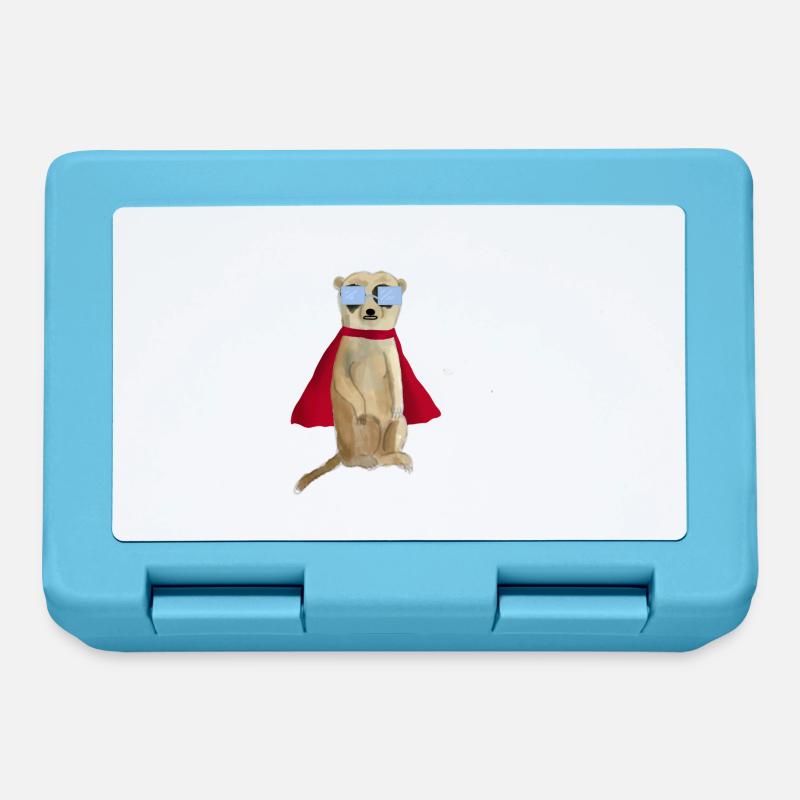Erdmännchen SuperHero Cool Boy hey fred superheld - Brotdose - Saphirblau