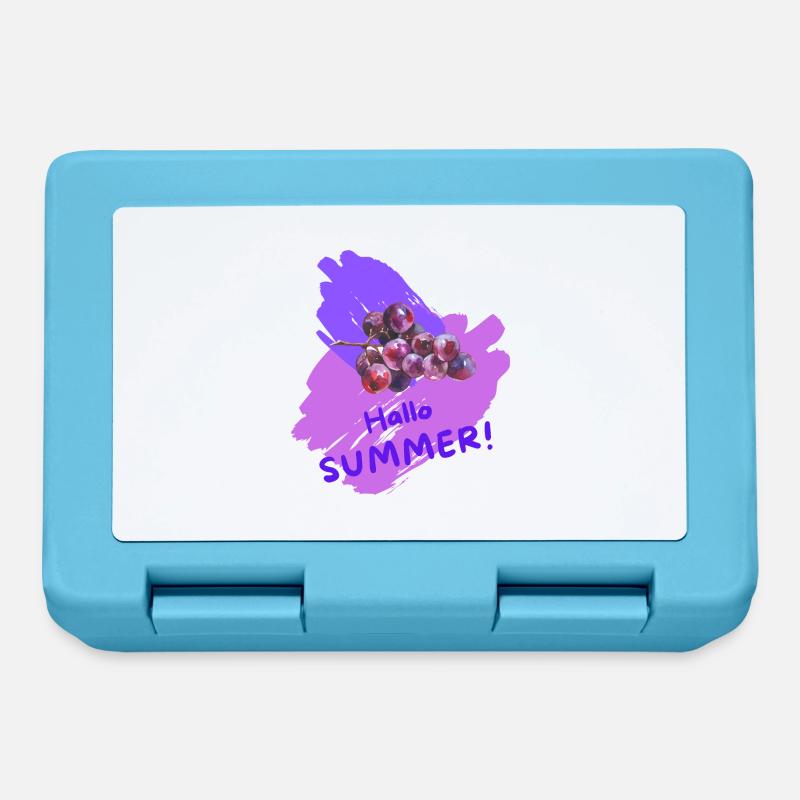 Hello Summer Fruit Pineapple Holiday Warmth Grape - Lunchbox - sapphire blue