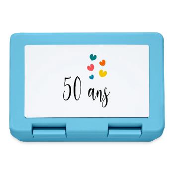 50 ANS. 50e ANNIVERSAIRE. ANNIVERSAIRE 50 ANS. 50 - Boîte à goûter - bleu saphir - Devant