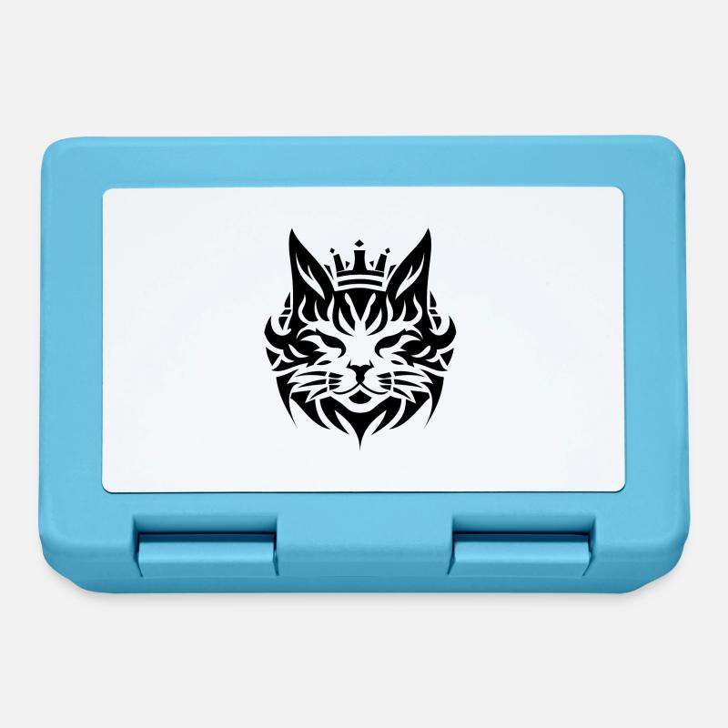 Concise cat with crown - Lunchbox - sapphire blue