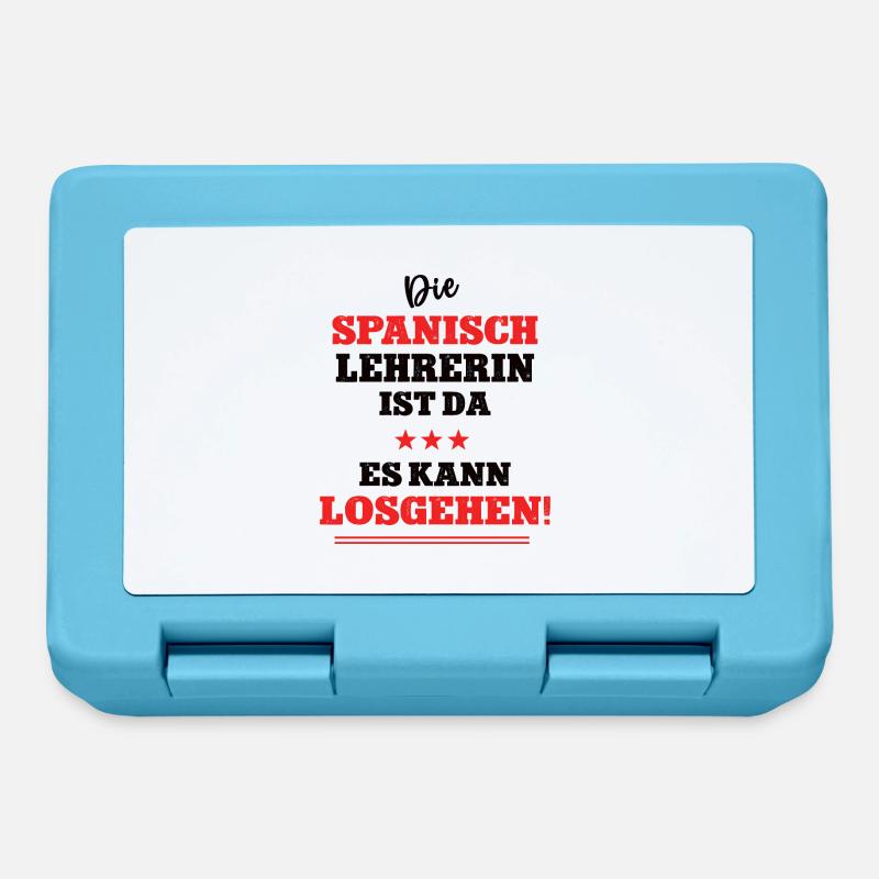Die Spanisch Lehrerin ist da Spruch Spanischlehrer - Brotdose - Saphirblau
