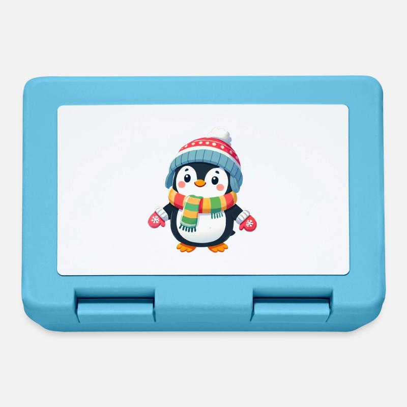 pinguin comic - Brotdose - Saphirblau