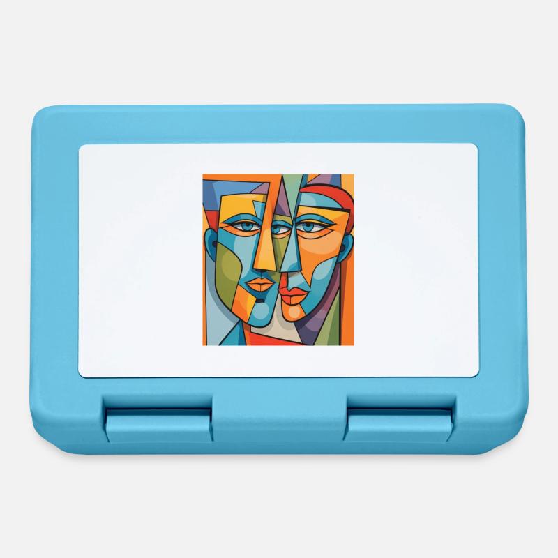 Portrait abstrait - Boîte à goûter - bleu saphir