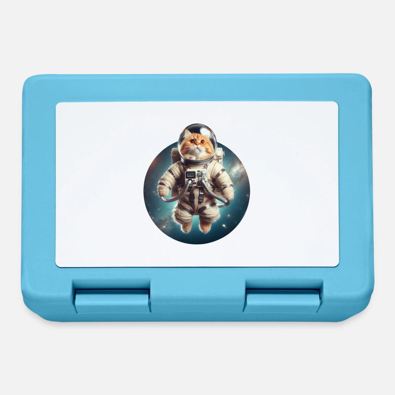 Space Cat - Lunchbox - sapphire blue