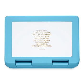 PHILIPPIENS 4:8 - VERSET DE LA BIBLE - Couleur or - Boîte à goûter - bleu saphir - Devant