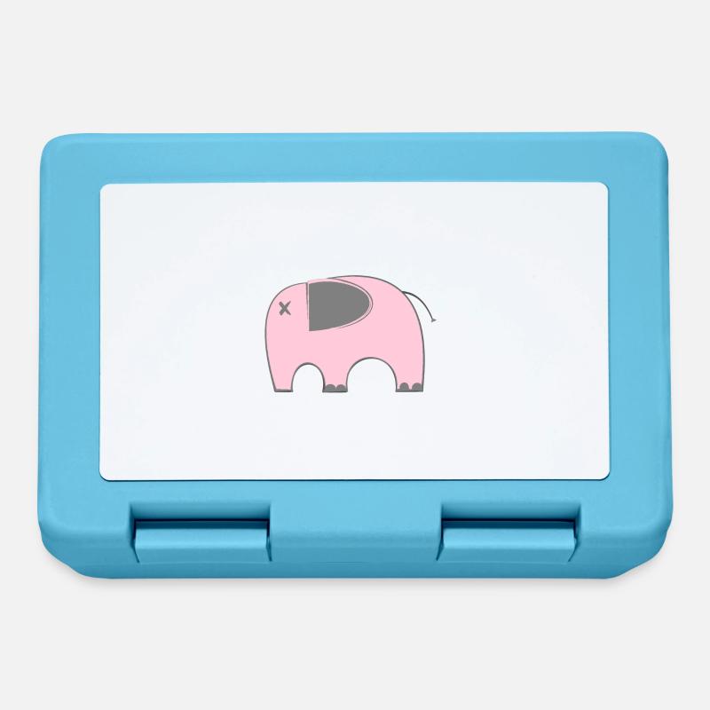 Éléphant rose - Boîte à goûter - bleu saphir