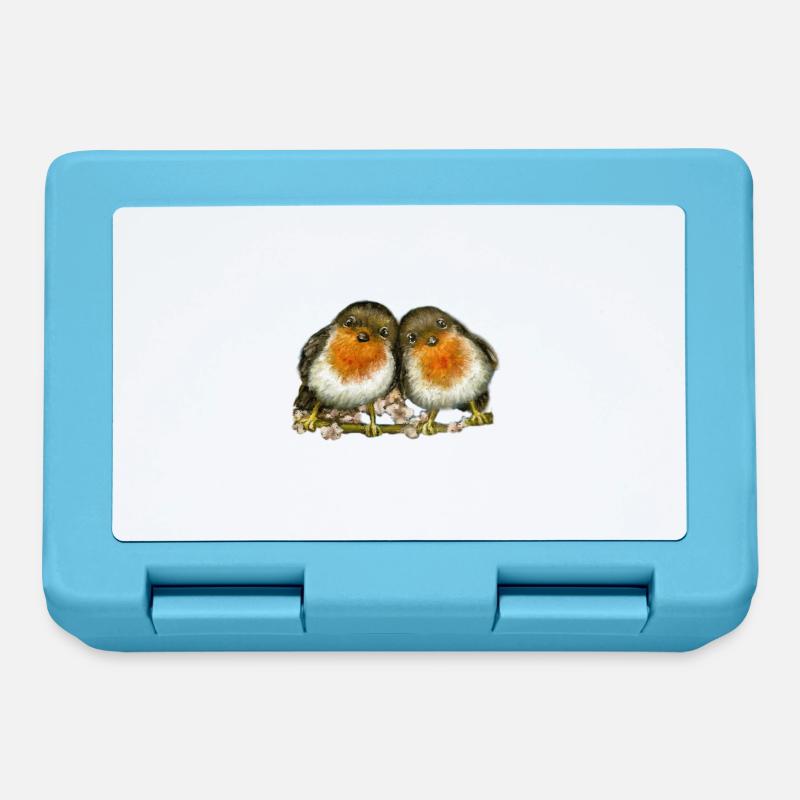 two robins - Lunchbox - sapphire blue