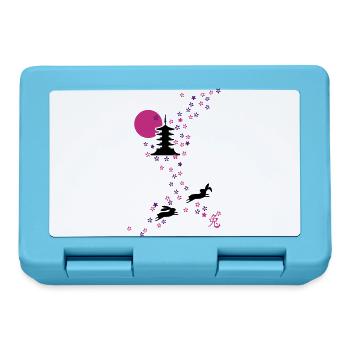 cerise fleur lapins lapin lapin lièvre japon - Boîte à goûter - bleu saphir - Devant