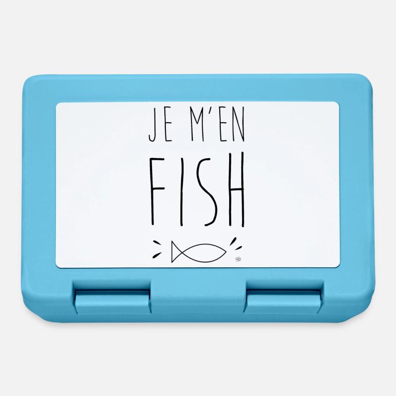 Je m'en fish - Boîte à goûter - bleu saphir