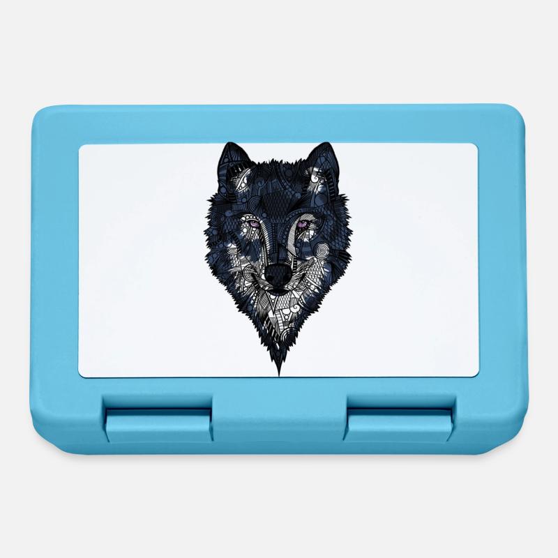 loup - Boîte à goûter - bleu saphir