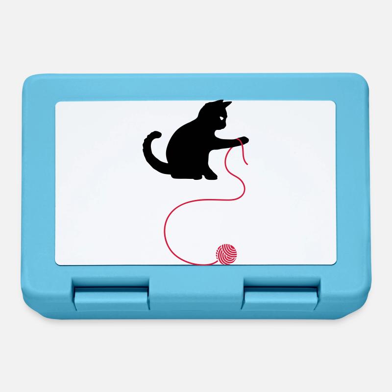 cat - Lunchbox - sapphire blue