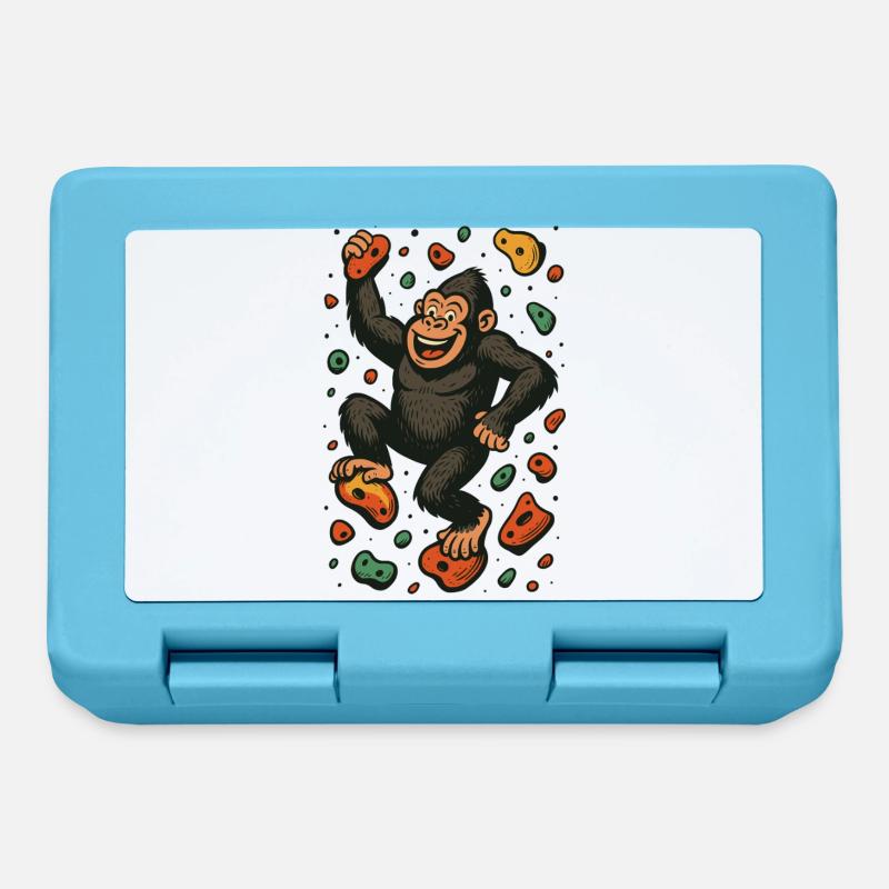 Bloc Gorille Singe Escalade Cadeau Rétro - Boîte à goûter - bleu saphir
