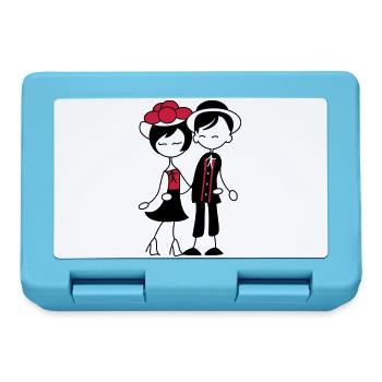 Doux couple de la Forêt-Noire - Bollenhut & Tracht - Boîte à goûter - bleu saphir - Devant