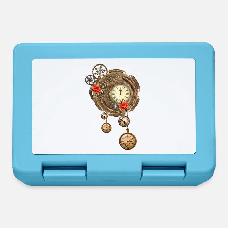 Wunderbare Steampunk-Uhr - Brotdose - Saphirblau