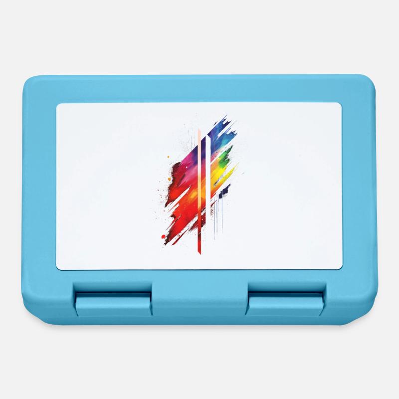 Dezentes und cooles Regenbogen-Design mit tropfender Pride-Flagge - Brotdose - Saphirblau