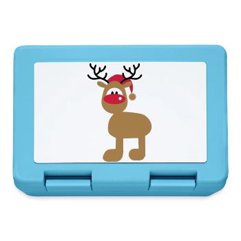 Orignal avec chapeau de Noël - Boîte à goûter - bleu saphir - Devant