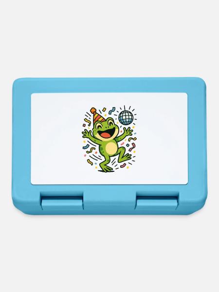 Grenouille de fête - Boîte à goûter - bleu saphir