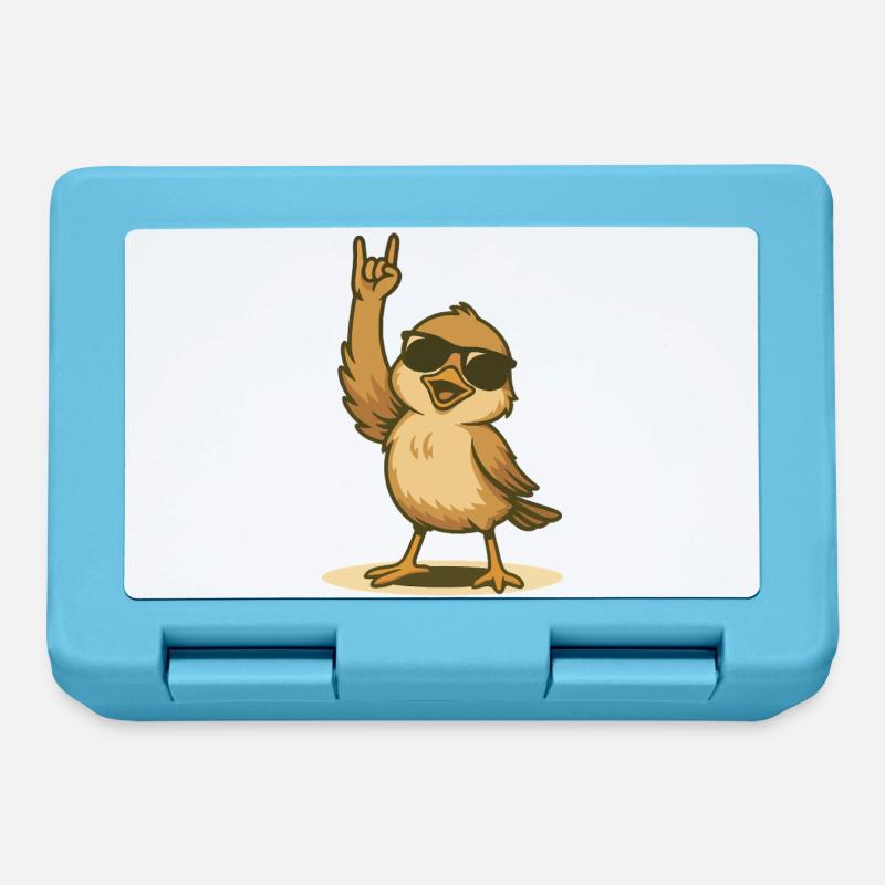 Moineau à bascule avec lunettes de soleil - Boîte à goûter - bleu saphir