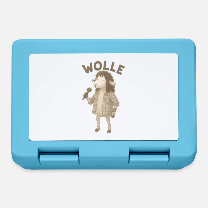 Wool Sheep with Microphone - Lunchbox - sapphire blue