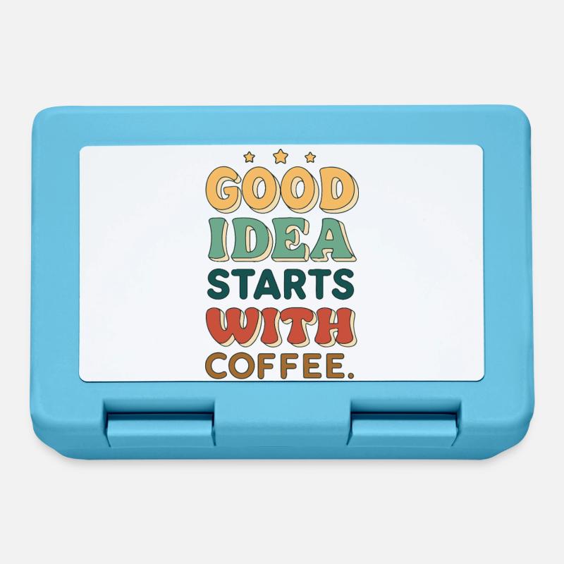 Les Bonnes idée commence avec le café - Boîte à goûter - bleu saphir